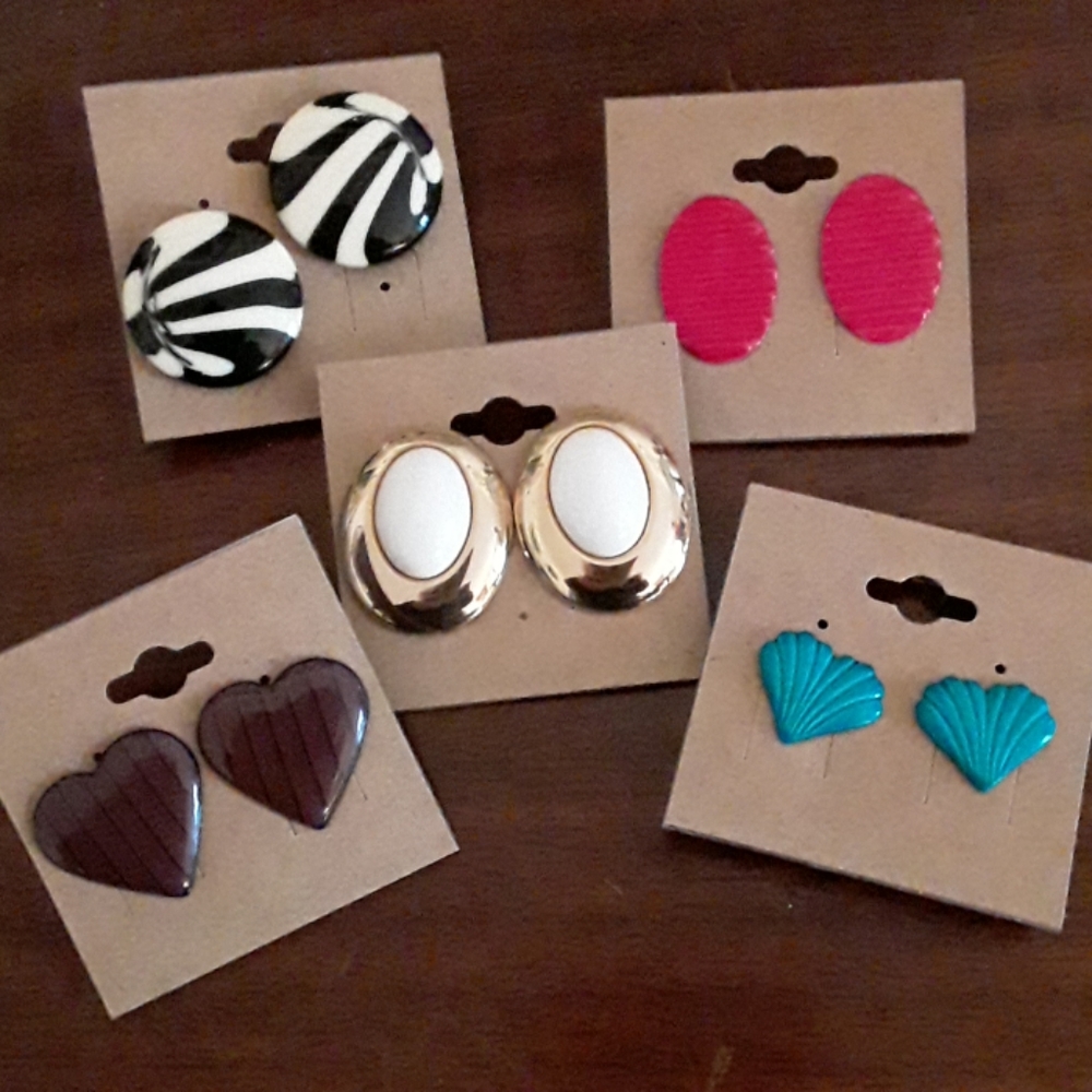 Back in time, take 2! 5 Pair 1980s Earring Bundle!